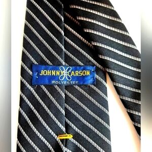 JOHNNY CARSON TIE BLACK SILVER